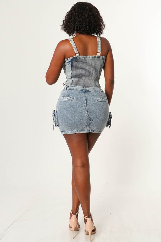 Keke Denim Skirt Set