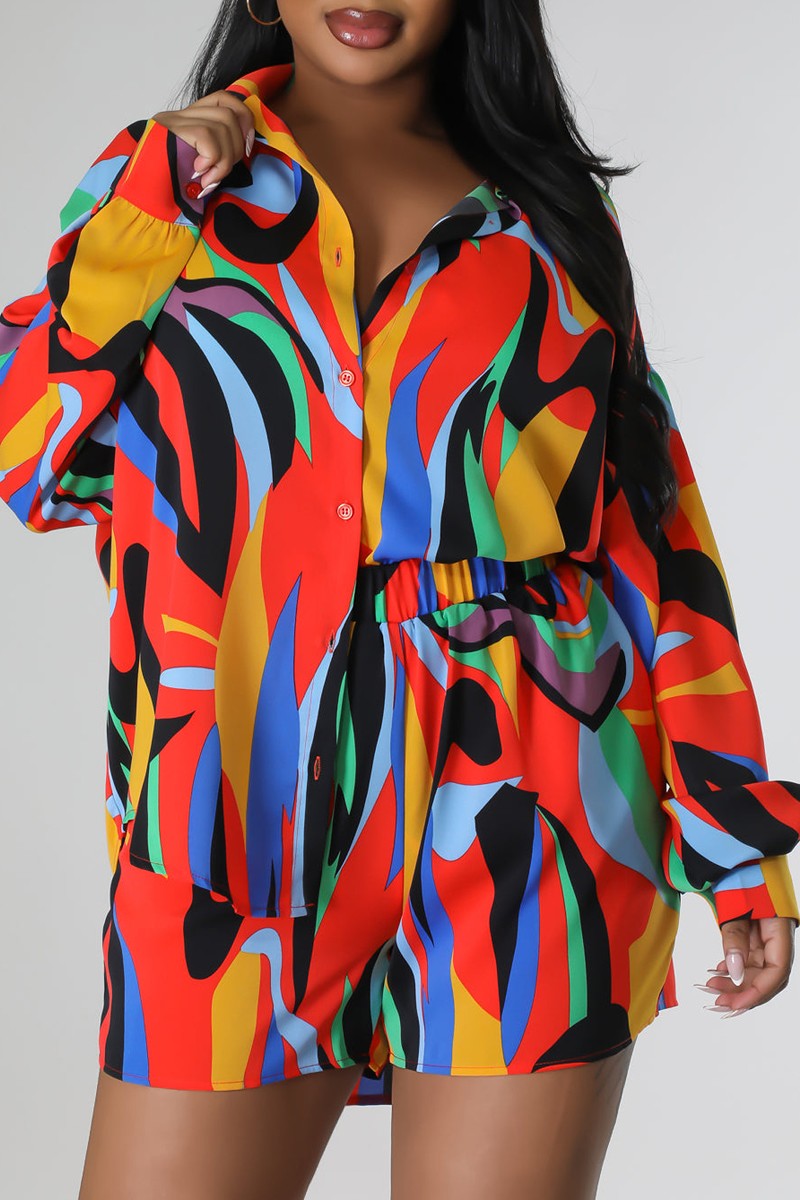 Multi Color 2-Piece Vacay Shorts Set