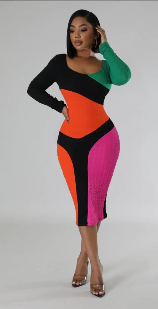 Multi Color Bodycon Dress