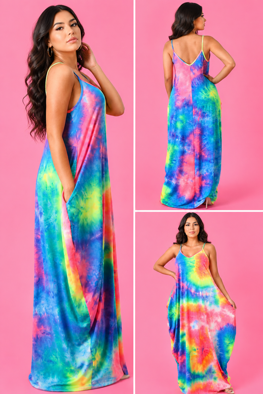 Long Tie Dye Dress