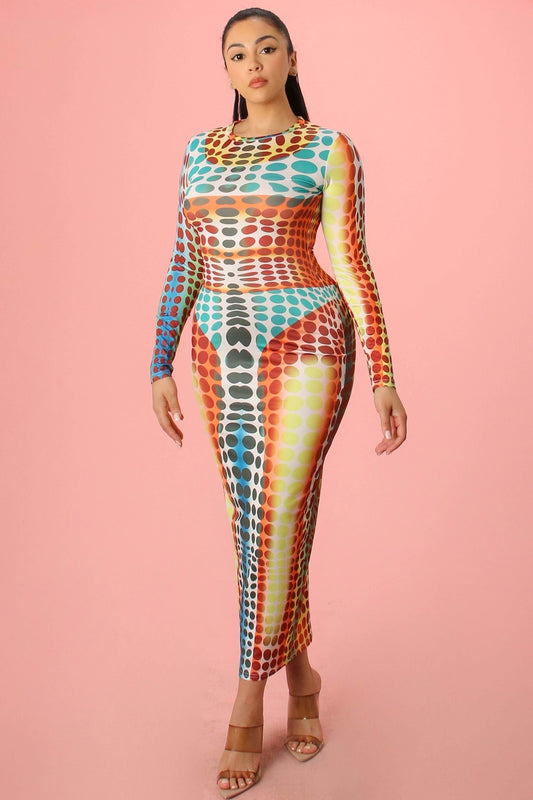 Gator Print Bodycon Dress