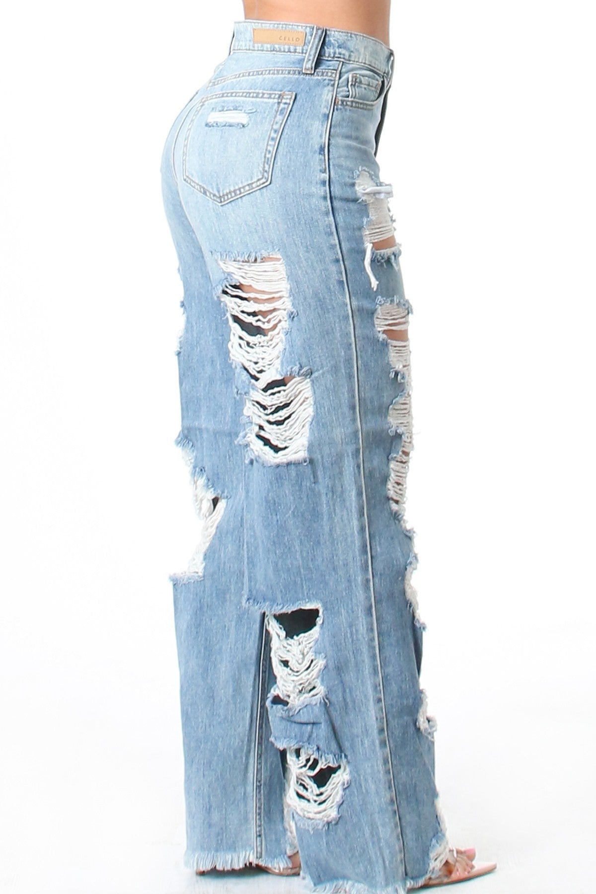 Ripped Denim Boyfriend Jeans