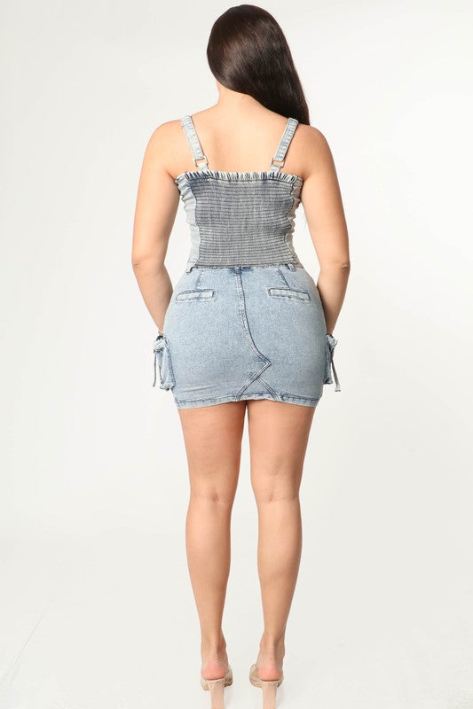 Keke Denim Skirt Set