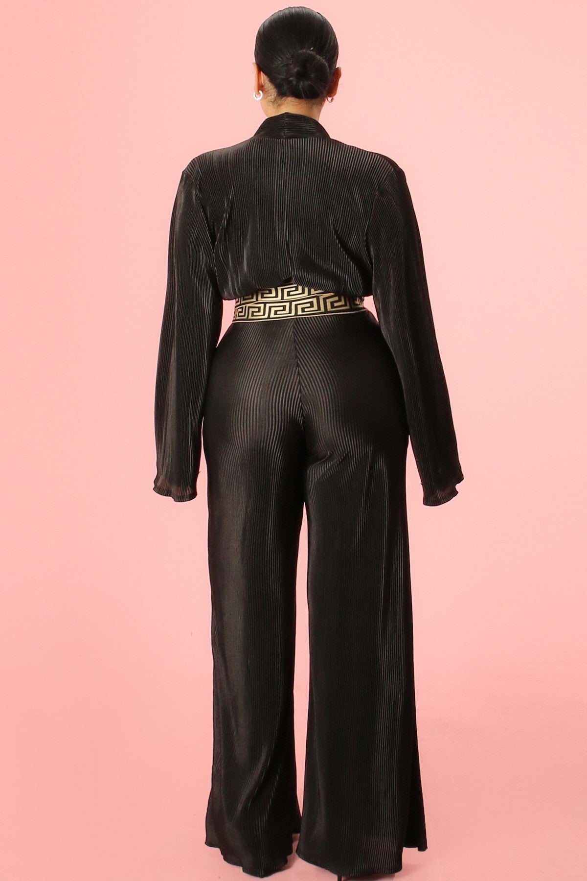 Black Long Sleeve 2-Piece Pants Set