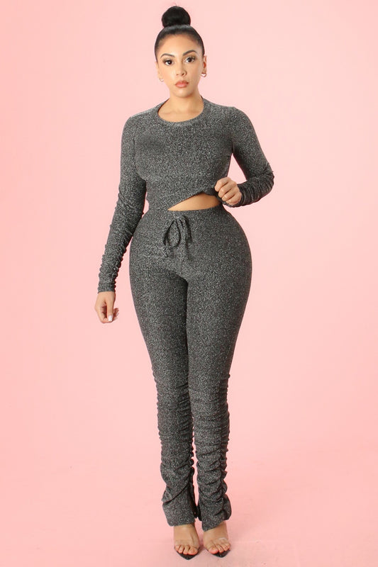 Sparkly 2-Piece Pants Set