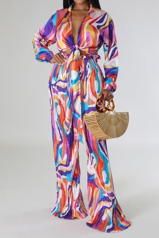 Multicolor 2-Piece Vacay Pants Set