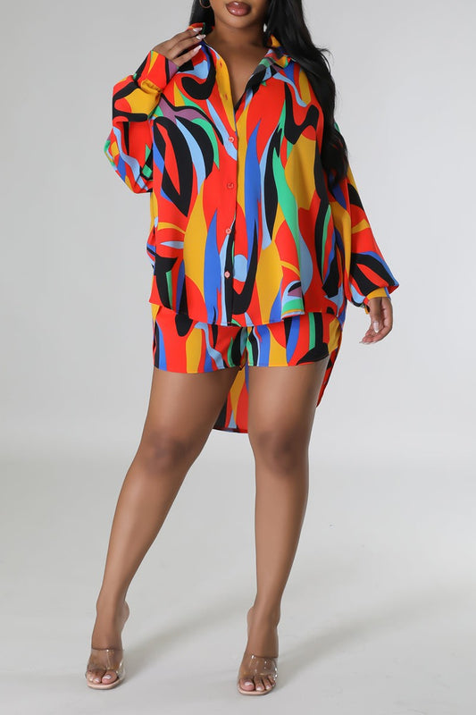 Multi Color 2-Piece Vacay Shorts Set