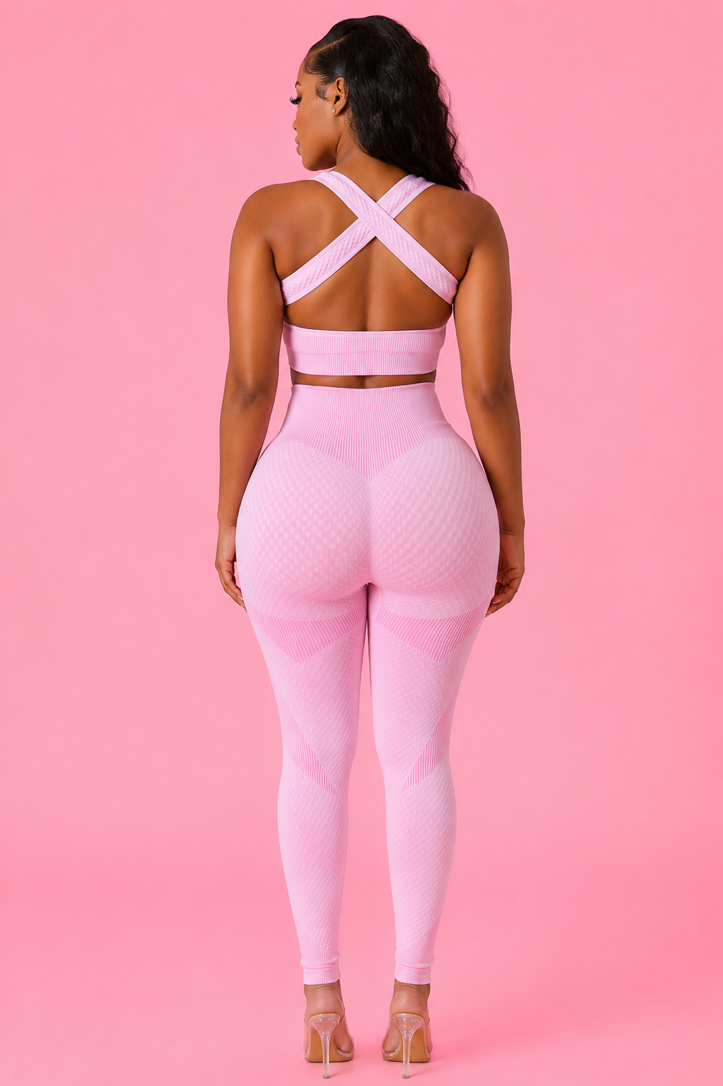 Sports Bra & Legging Ribbed Workout Set