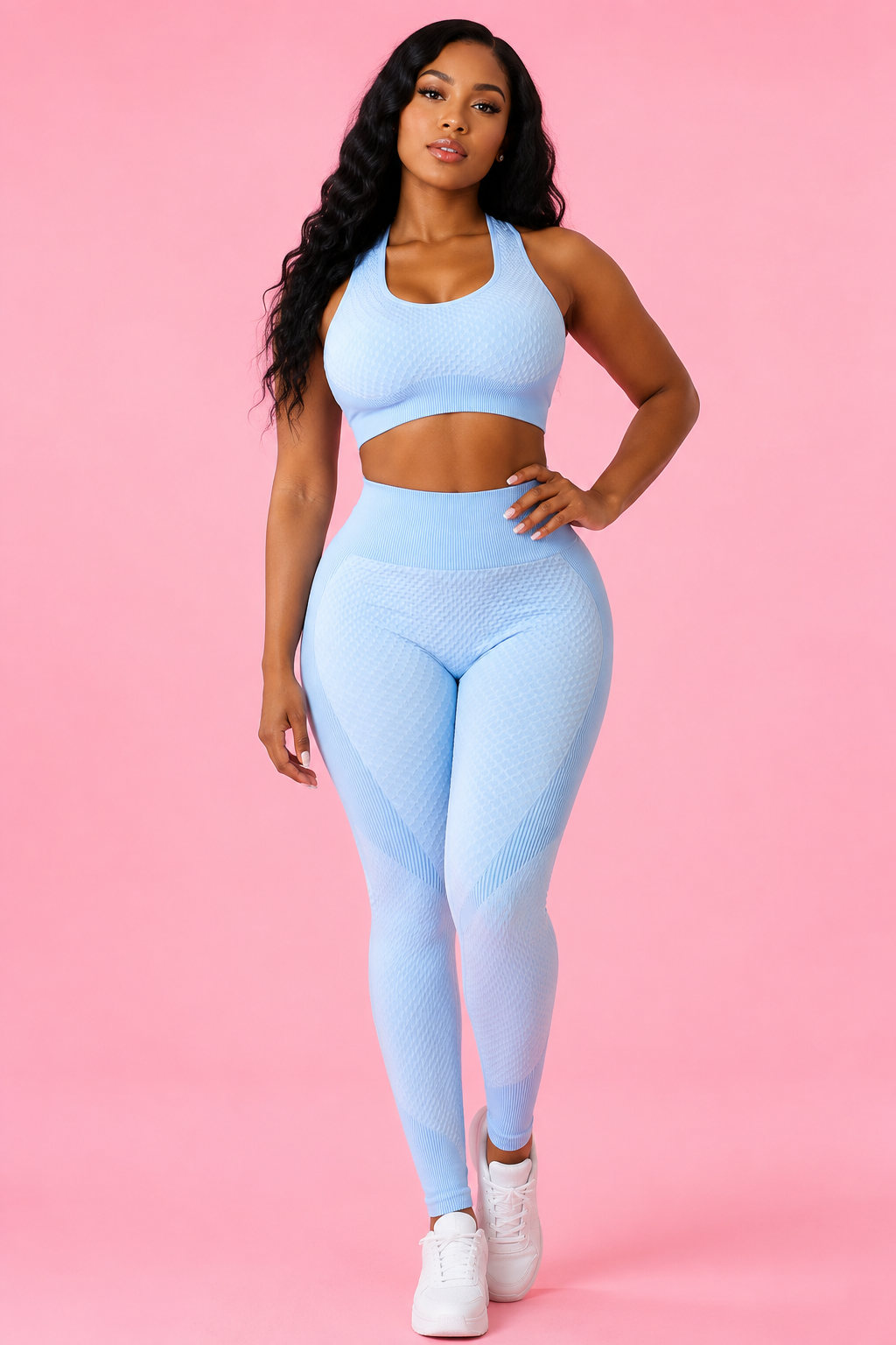 Sports Bra & Legging Ribbed Workout Set
