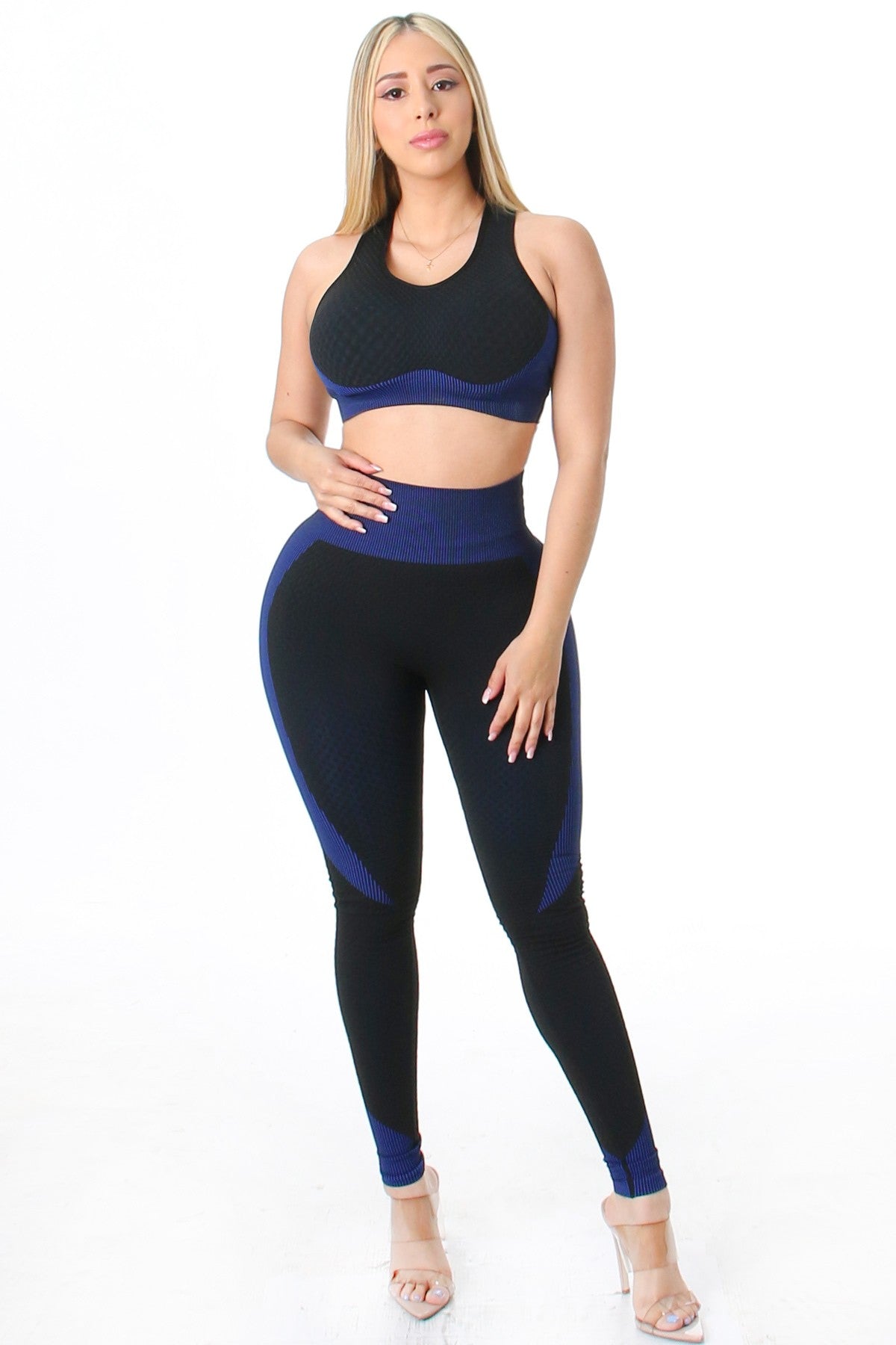 Sports Bra & Legging Ribbed Workout Set