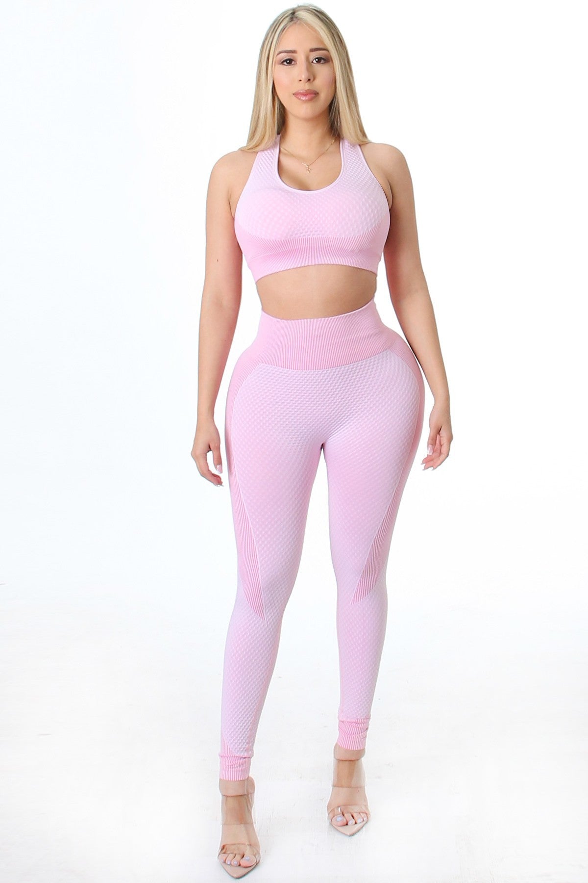 Sports Bra & Legging Ribbed Workout Set